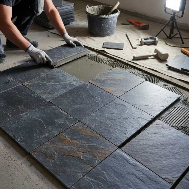 Slate Floor Installation detail